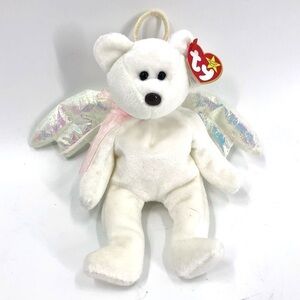 Retired 1998 Ty Beanie Babies Halo Angel Bear Wings Tag Attached Errors Rare
